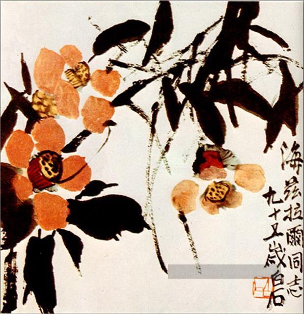 Qi Baishi Briar 2 ancienne Chine à l’encre Peintures à l'huile